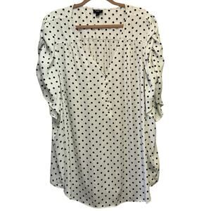 Torrid Size 5 Polka Dot Blouse Plus Size 5X Ruched Sleeve Top